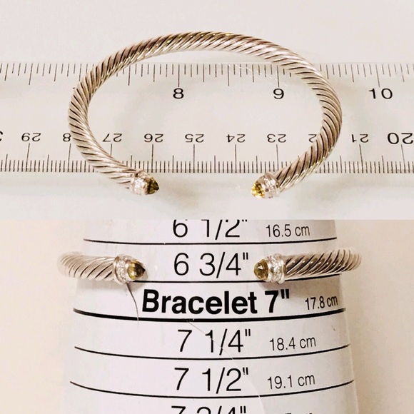 David Yurman Lemon Citrine & Diamond Cable Cuff - Picture 5 of 8